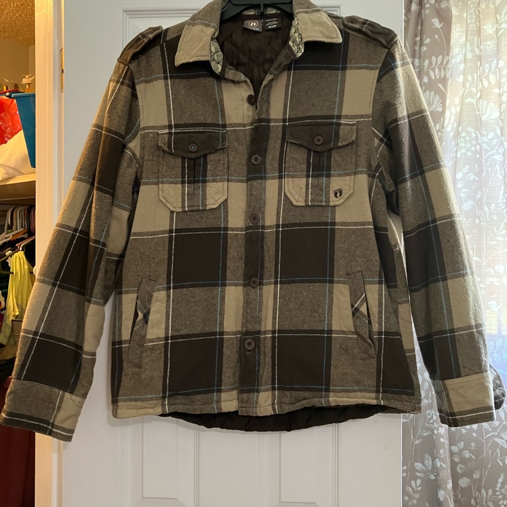 Hang Ten Men's Plaid flannel Jacket - Brown and Tan